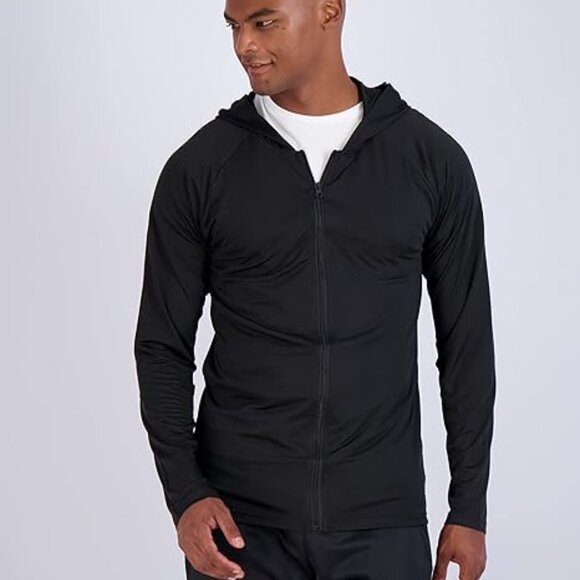 Real Essentials 3 Pack Men's Dry-Fit Long Sleeve Full Zip Hoodie & Jacket Large - Picture 2 of 4